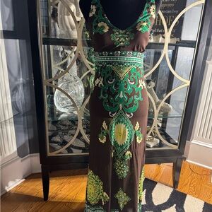 INC International Concepts Green Bodycon Maxi Dress Spaghetti Strap